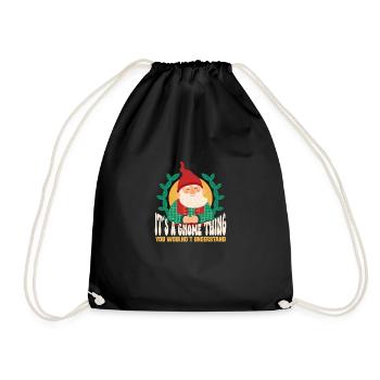 Garden Gnomes Gnome Lover Funny Gnome Gardening - Drawstring Bag - black - Front