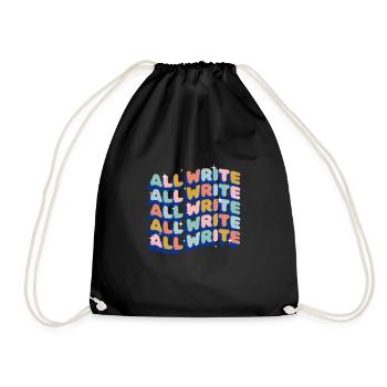 All Write Shirt Journalist Gift - Drawstring Bag - black - Front