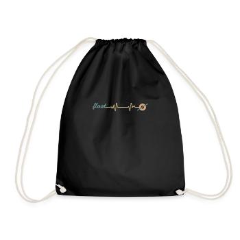 Heartbeat Heart Line Heart Rate Onewheel - Drawstring Bag - black - Front