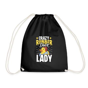 Rubber Duck Ducks Bird Hunt Duck lover Gift Idea - Drawstring Bag - black - Front