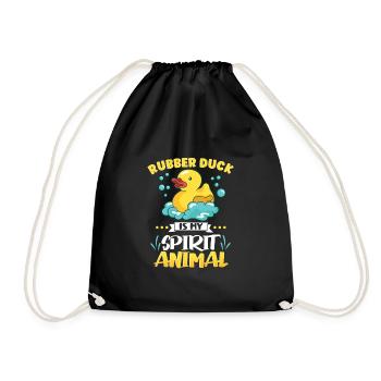 Rubber Duck Ducks Bird Hunt Duck lover Gift Idea - Drawstring Bag - black - Front