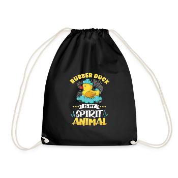 Rubber Duck Ducks Bird Hunt Duck lover Gift Idea - Drawstring Bag - black - Front
