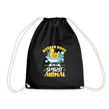 Rubber Duck Ducks Bird Hunt Duck lover Gift Idea - Drawstring Bag - black - Front