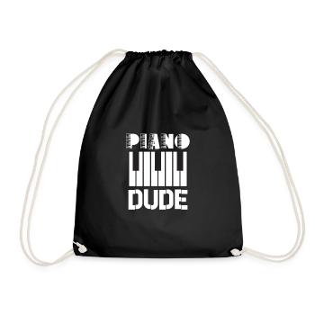 Piano Player Funny Piano Keyboard - Drawstring Bag - black - Front