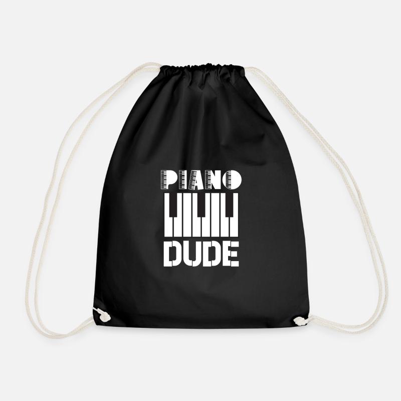 Piano Player Funny Piano Keyboard - Drawstring Bag - black