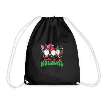 Garden Gnomes Gnome Lover Funny Gnome Gardening - Drawstring Bag - black - Front
