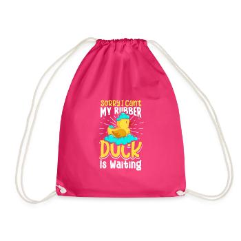 Gummiente Gummienten Entenliebhaber Badezimmer - Turnbeutel - Fuchsia - Vorne