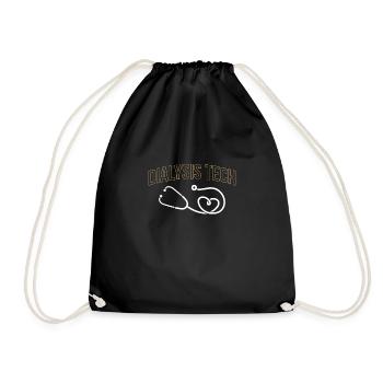 Dialysis Nurse Shirt - Drawstring Bag - black - Front
