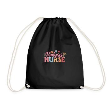 Dialysis Nurse Shirt Gift - Drawstring Bag - black - Front