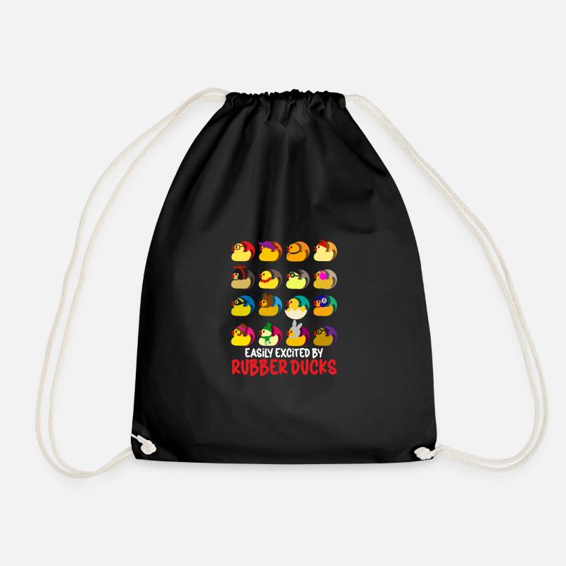 Rubber Duck Ducks Bird Hunt Duck lover Gift Idea - Drawstring Bag - black