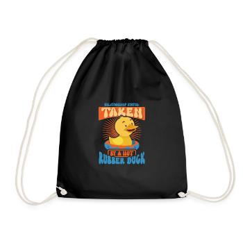 Rubber Ducks Duck Duck Lovers Bathroom - Drawstring Bag - black - Front