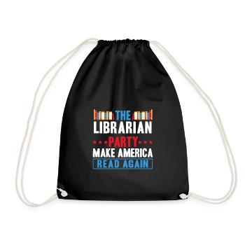The Librarian Party Make America Read Again - Drawstring Bag - black - Front