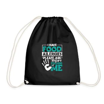 I Have Foot Allergies Shirt Gift - Drawstring Bag - black - Front
