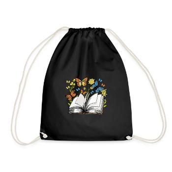 Bücher Shirt Geschenk - Turnbeutel - Schwarz - Vorne