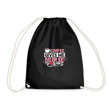 Coffee Gives Me Nurse Powers Shirt - Drawstring Bag - black - Front