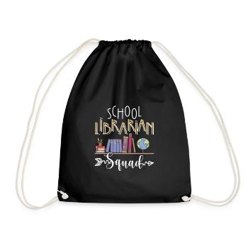 School Librarian Squad Shirt Gift - Drawstring Bag - black - Front