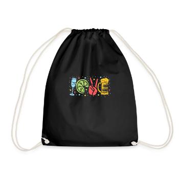 Love Bartender Shirt Cadeau - Sac de sport léger - noir - Devant