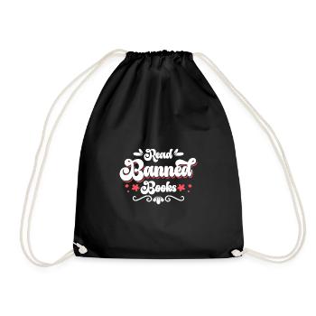 Read Banned Books Shirt Gift - Drawstring Bag - black - Front