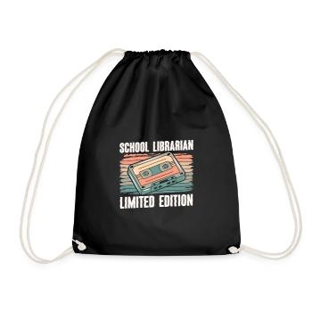 School Librarian Limited Edition Shirt Gift - Drawstring Bag - black - Front