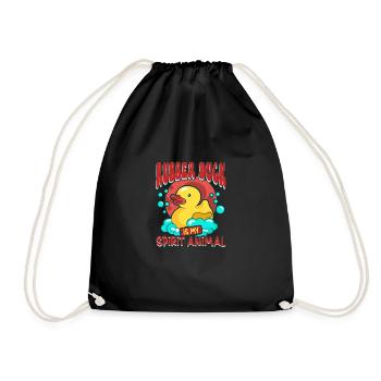 Rubber Duck Ducks Bird Hunt Duck lover Gift Idea - Drawstring Bag - black - Front