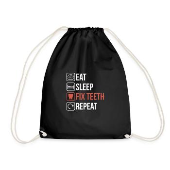Manger Sommeil Réparer les dents Répéter Chemise Cadeau - Sac de sport léger - noir - Devant