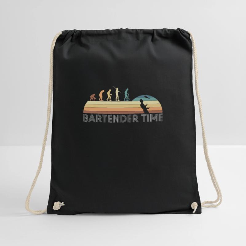 Vintage Retro Bartender Time Barkeeper Evolution Turnbeutel