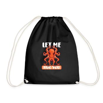 Squid Lovers Octopus Funny - Drawstring Bag - black - Front