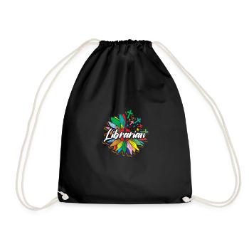 Librarian Shirt Gift Librarian - Drawstring Bag - black - Front