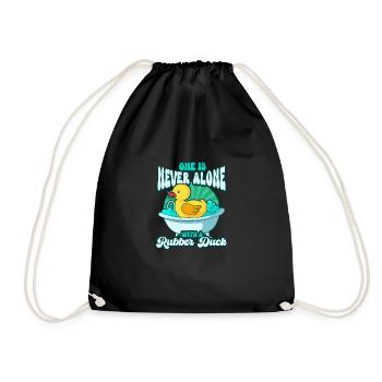 Rubber Duck Ducks Bird Hunt Duck lover Gift Idea - Drawstring Bag - black - Front