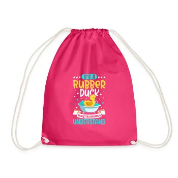 Gummiente Gummienten Entenliebhaber Badezimmer - Turnbeutel - Fuchsia - Vorne