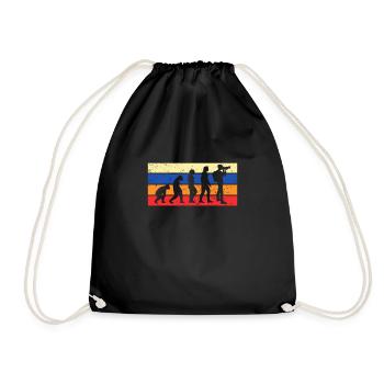 Vintage Retro Evolution Photographer Shirt Gift - Drawstring Bag - black - Front