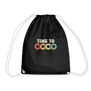 Il est temps de ... Cadeau de chemise de photographe - Sac de sport léger - noir - Devant