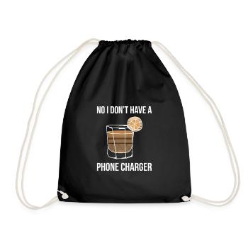 No I Don't Have A Phone Charger Bartender Shirt - Drawstring Bag - black - Front