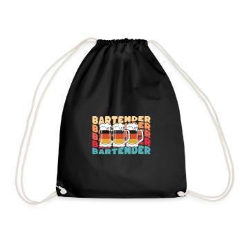 Bartender Bartender Shirt Gift Vintage - Drawstring Bag - black - Front