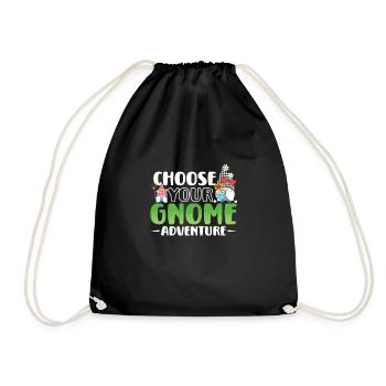 Garden Gnomes Gnome Lover Funny Gnome Gardening - Drawstring Bag - black - Front