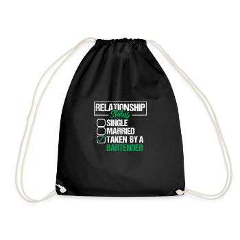 Bartender Beziehungsstatus Shirt - Turnbeutel - Schwarz - Vorne