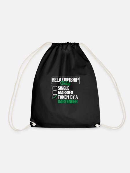 Bartender Beziehungsstatus Shirt - Turnbeutel - Schwarz