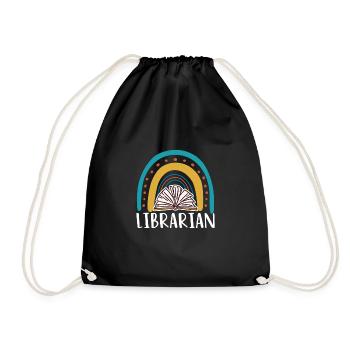 Librarian Shirt Geschenk - Turnbeutel - Schwarz - Vorne
