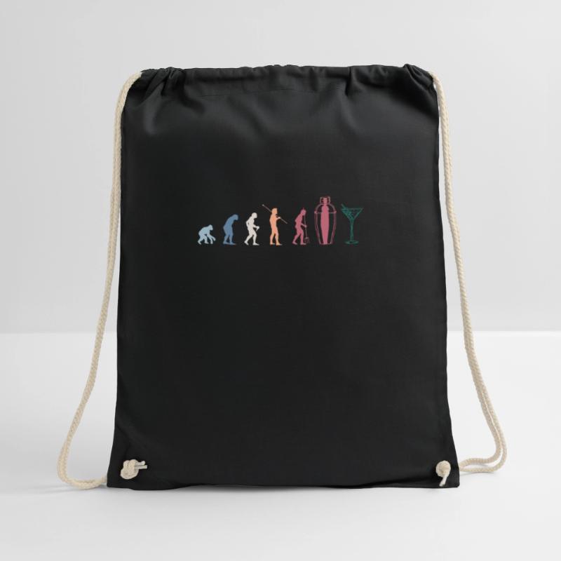 Evolution Bartender Barkeeper Shirt Geschenk Turnbeutel