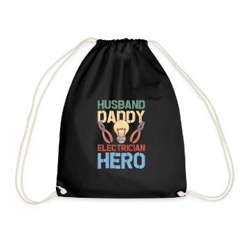 Electrician Electrical Engineer Lineman Electrical - Drawstring Bag - black - Front
