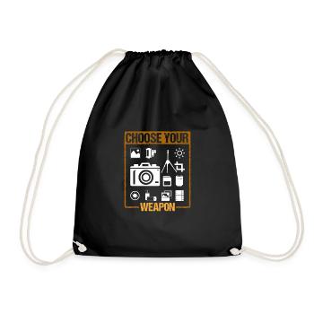 Choose Your Weapons Shirt Geschenk Fotograf - Turnbeutel - Schwarz - Vorne