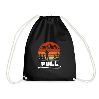 Pull Clay Pigeon Shooting Shirt Gift - Drawstring Bag - black - Front