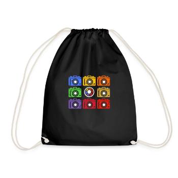 Vintage Retro Camera Photographer - Drawstring Bag - black - Front