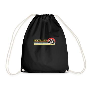 Cadeau de chemise de photographe rétro vintage - Sac de sport léger - noir - Devant