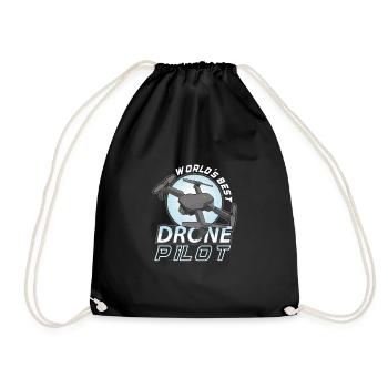 Drohne Pilot Opa Geschenkidee Alter Mann Mit - Turnbeutel - Schwarz - Vorne
