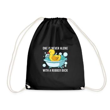 Rubber Duck Ducks Bird Hunt Duck lover Gift Idea - Drawstring Bag - black - Front