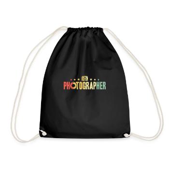 Cadeau de chemise de photographe rétro vintage - Sac de sport léger - noir - Devant