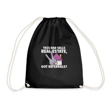 Real Estate Agent Realtor Home Closing Investor - Drawstring Bag - black - Front