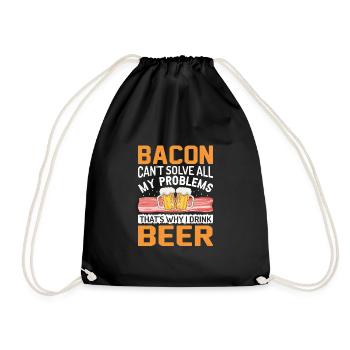 Amateurs de bacon Drôle de bacon Célèbre nourriture Keto - Sac de sport léger - noir - Devant