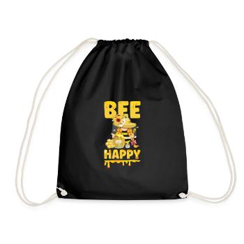Beekeeper Gnomes Gnome Lover Funny Gnome Honey Bee - Drawstring Bag - black - Front